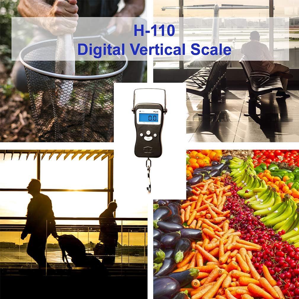 H Series Digital Multifunction Electronic Hanging Scale, Black, 110lbs. x 0.1lb., H-110: Health & Personal Care