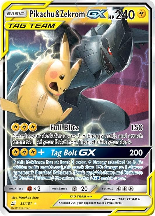 Amazon.com: Pikachu \u0026 Zekrom GX - 33 