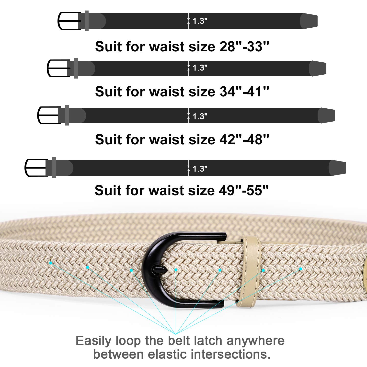 Braided Canvas Stretch Belt Elastic Casual Belt For Men Women And Junior 1 3 Inches Wide Fan Shop Sports Outdoors Svanimal Com