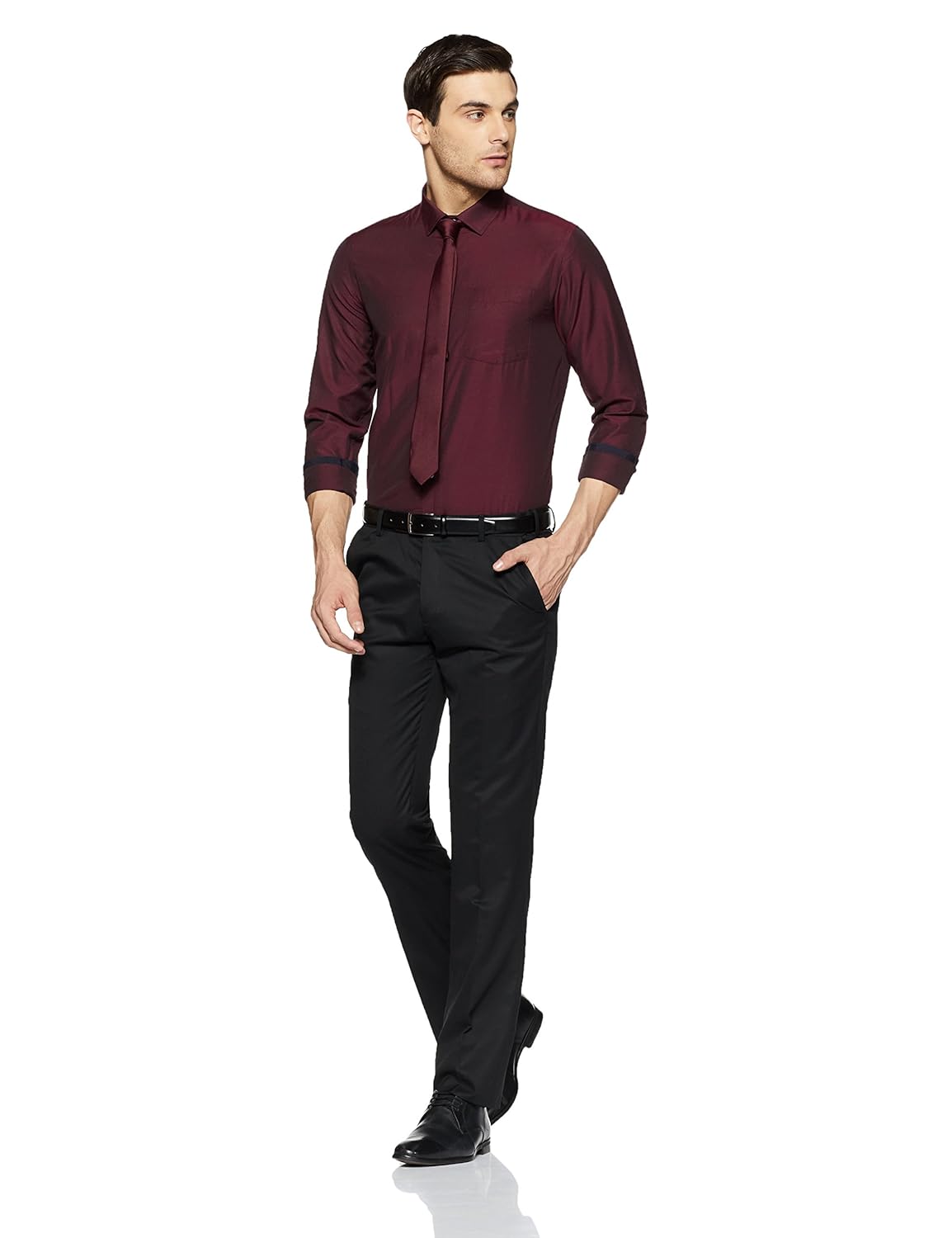 ex by excalibur men's solid regular fit formal shirt
