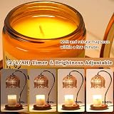 Funistree Dimmable Candle Warmer Lamp with Timer Amber Glass Jar Candle Warmer view 2