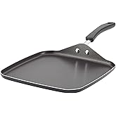 Farberware Cookstart DiamondMax Nonstick Square Deep Grill Pan/Griddle, Dishwasher Safe, 11 Inch - Black