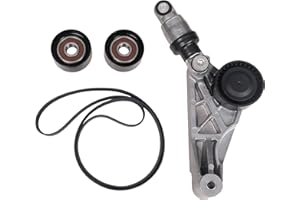 IRIEQU Drive Belt Kit with Belt Tensioner & Idler Pulleys Compatible with Jeep Wrangler 2012-2017 Wrangler JK 2018 3.6L V6 Replaces 4627038AA 4627038AA-KIT 4627038AAKIT