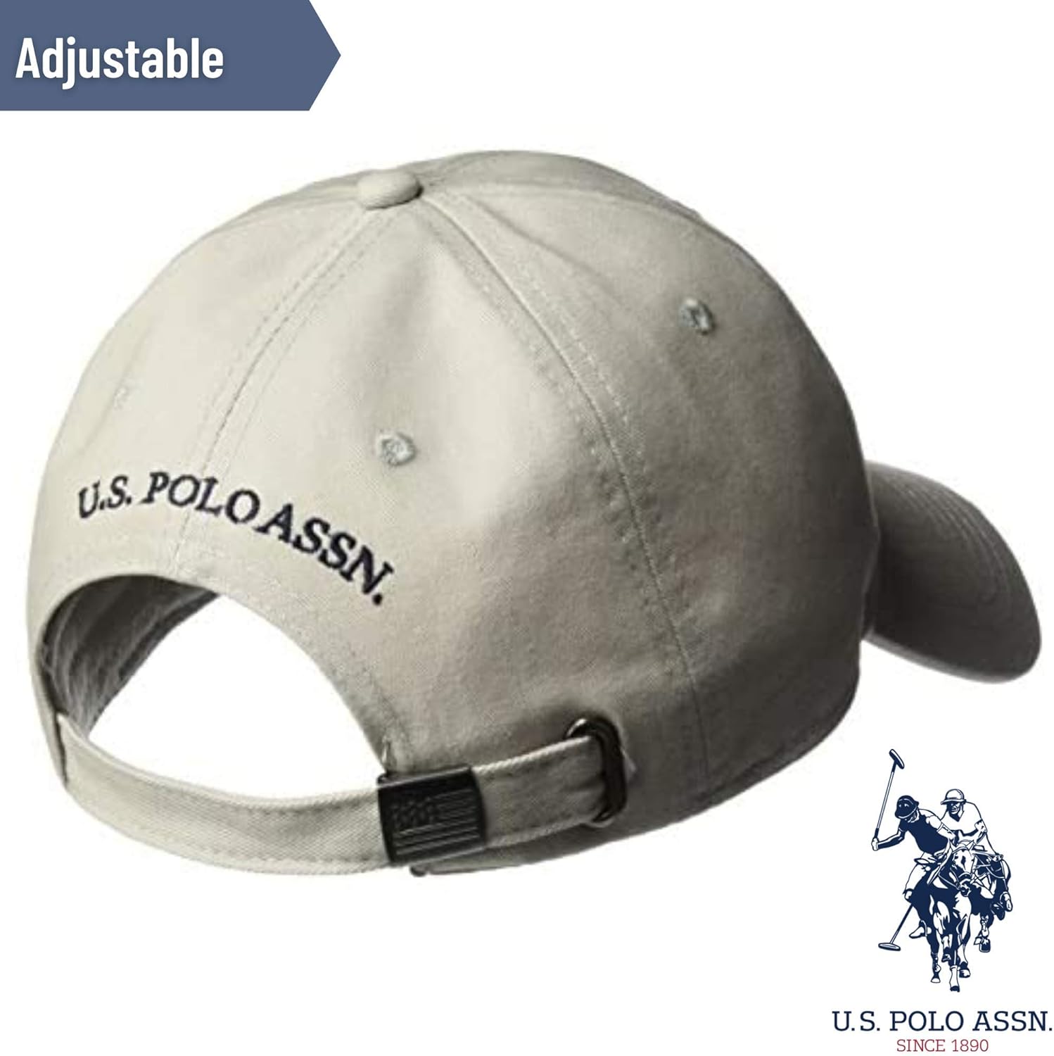 U.S. Polo Assn. Small Pony Logo Baseball Hat, Adjustable Cap Light Grey at  Men’s Clothing store
