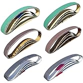 Tockrop 24 Pack 1/2" x 10" Replacement Knife Sharpener Sander Belt Kit for Work Sharp WSCMB Combo Knife Sharpener- 80/120/240/400/1000/1200 Grits Sanding Belt (0.5 x10 Inch)