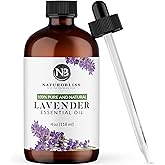 NaturoBliss 100% Pure & Natural Lavender Essential Oil Therapeutic Grade Premium Quality Lavender Oil with Glass Dropper - Hu
