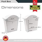 Burg-Wächter MB01 White Classic Wall Mounted Lockable Steel Post Box 36x37x13cm view 4