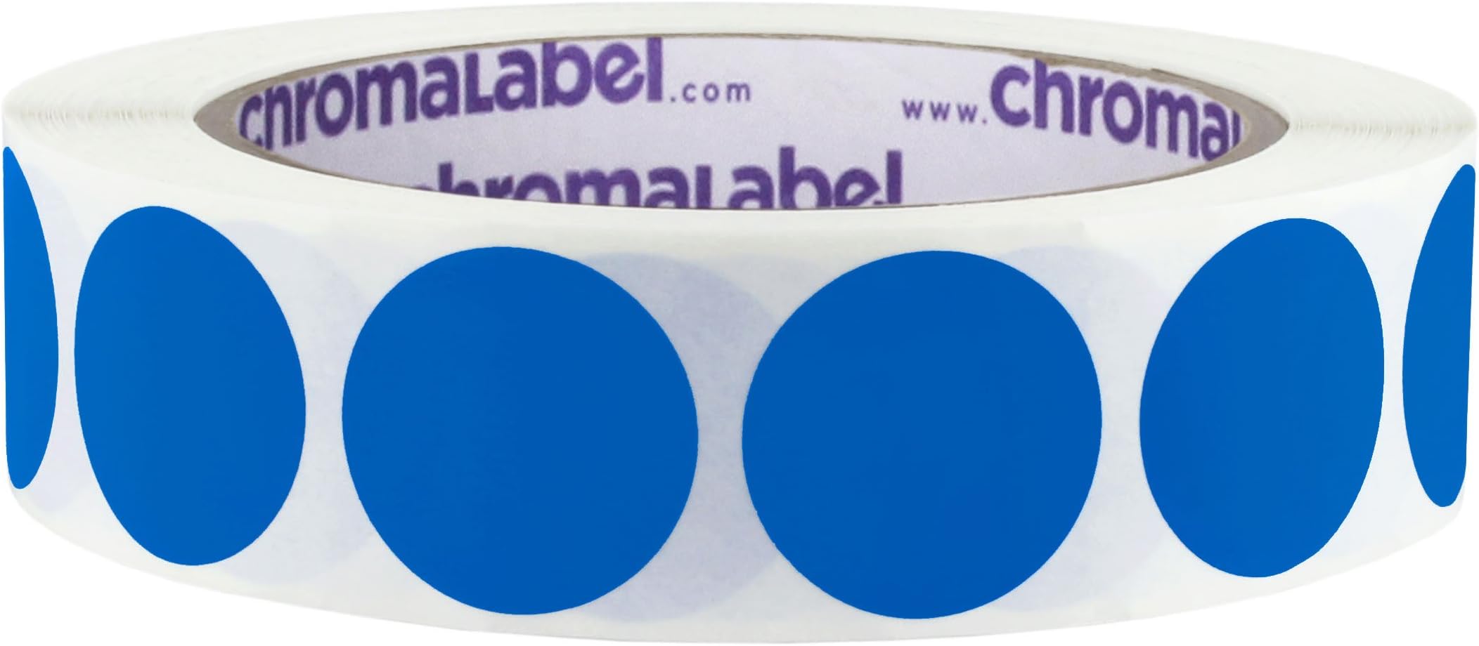 ChromaLabel 1 Inch Circle Sticker Labels, High Visibility Round Colored Stickers, Removable Sticky Dots - 1000 Sticker Dots per Roll, Dark Blue Stickers