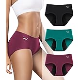 RUIXUE Womens Period Underwear Heavy Flow Menstrual Period Panties Leak-Proof Hipster Panty for Female Teens Girls 3 Pack