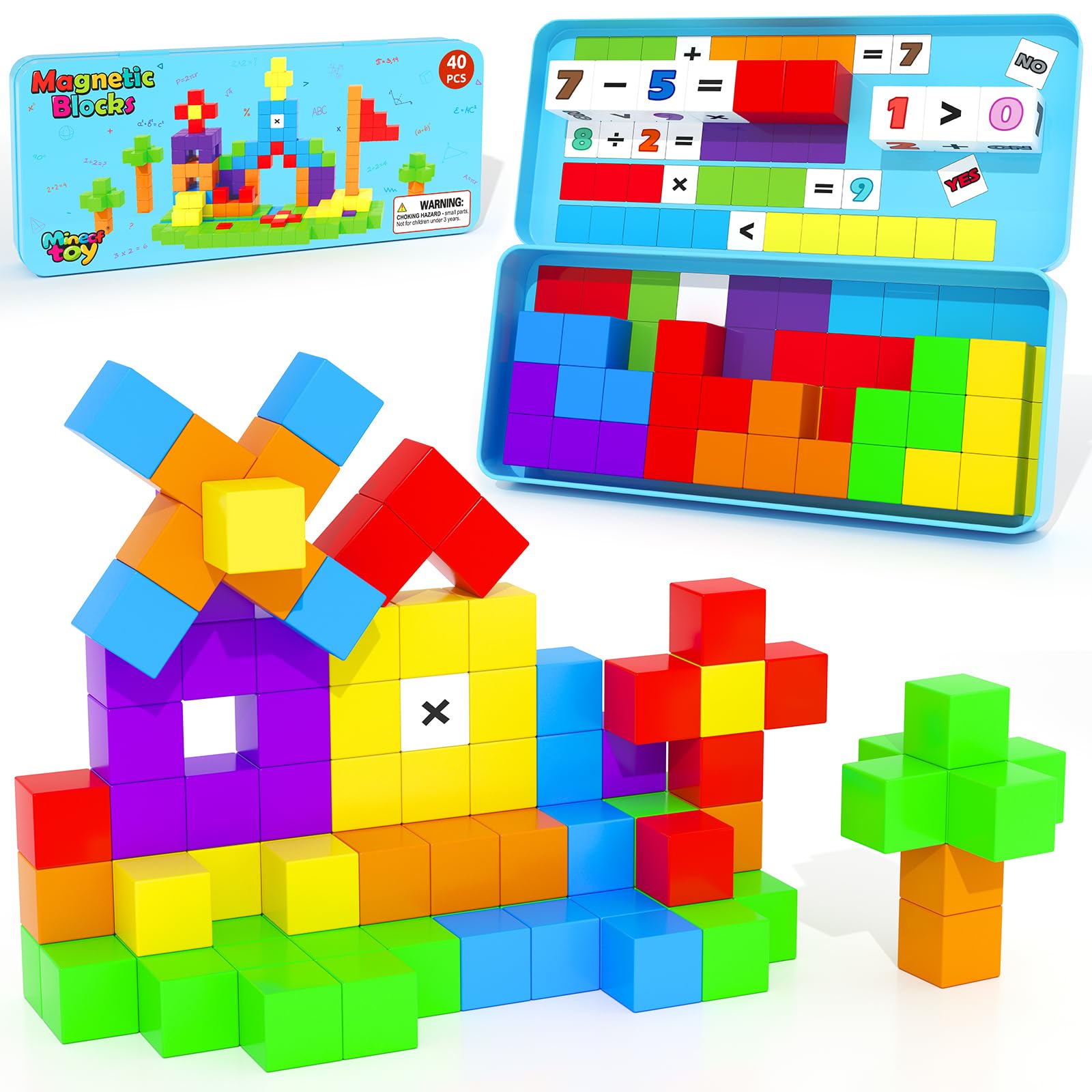 Photo 1 of **** Factory sealed Minecftoy Magnetic Blocks Mini Travel Essentials Toddler Toys with Case Set, Kids Magnet Building Blocks Sensory Montessori Autism Toys for 3+ Boys & Girls Birthday Gifts