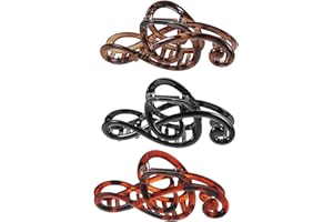 OSOLADY 3pcs Matte Music Note Hair Clips Strong Hold Nonslip Claw Clips for Thin Thick Hair Lightweight