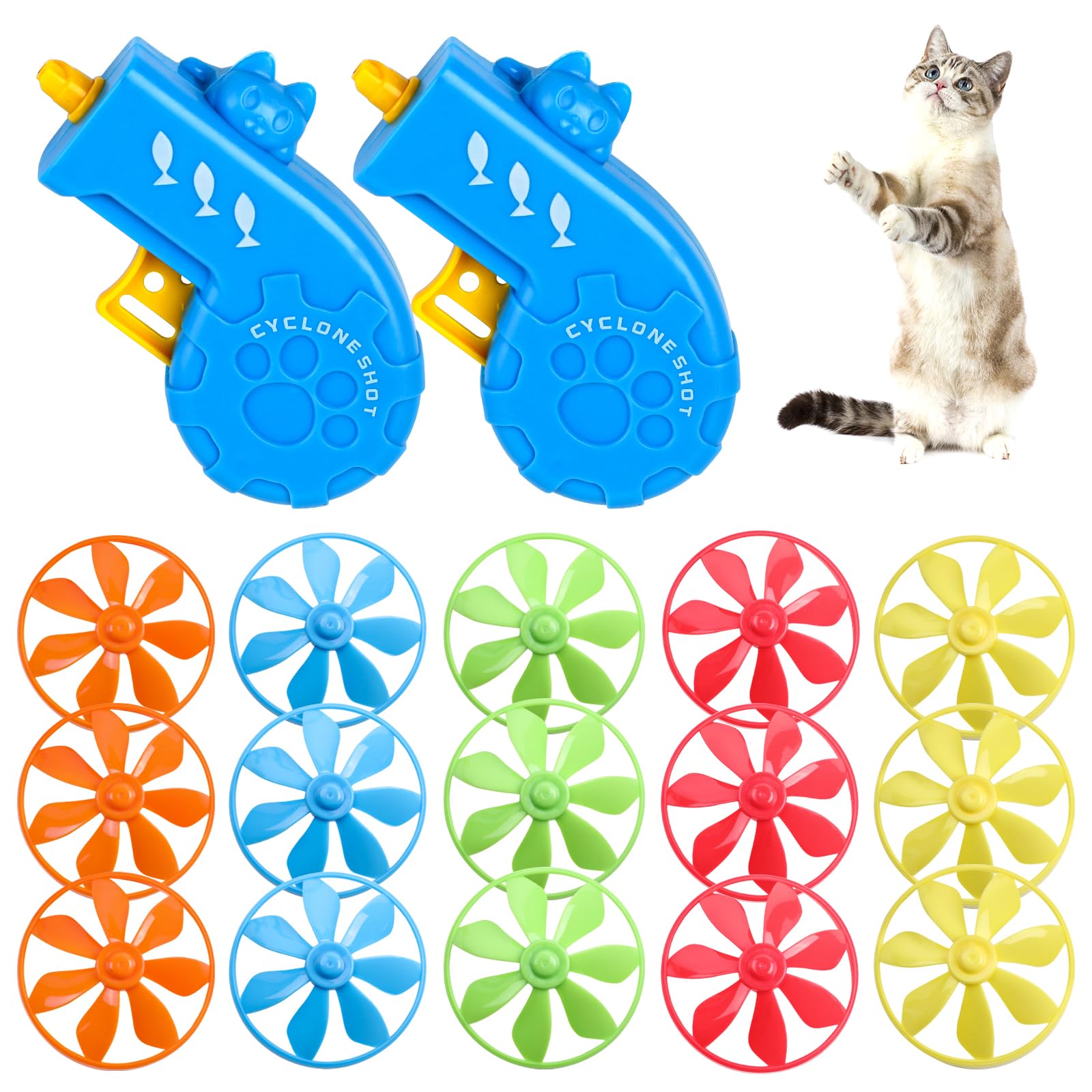 Photo 1 of ***** MISSING PIECES ******** FOIMAS 17pcs Cat Fetch Toy,Cat Palying Tracking Interactive Toys with Flying Propellers for Cat Kitten Indoor and Outdoor Chasing Training Hunting Chasing Supply