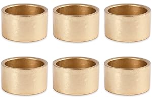 DII Basic Napkin Ring Collection Decorative, Gold, One Size, 6 Count