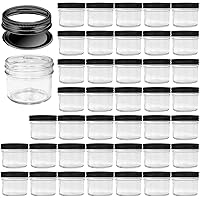 4oz Glass Jars With Lids And Bands,Small Mason Jars Wide Mouth,Mini Canning Jars With Black Lids For Honey,Jam,Jelly…