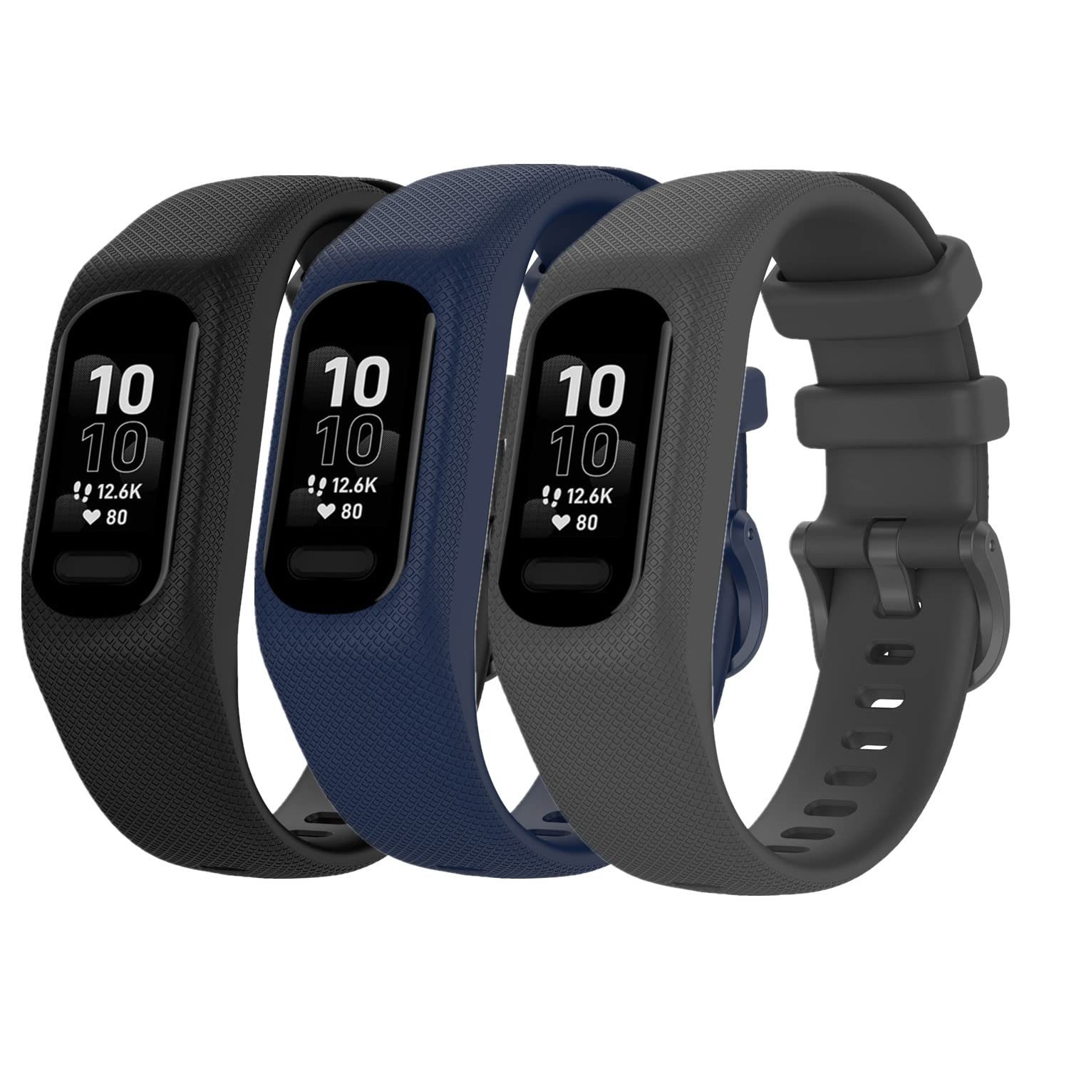 Huwokxix Watch Strap compatible with Garmin vivosmart 5/smart 5,Adjustable Silicone Sports Wristband Replacement Band