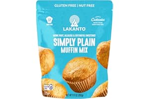 Lakanto Sugar Free Plain Muffin Mix - Customizable with Add Ins like Blueberry, Strawberry, Nuts, Chocolate Chips, Banana, Sweetened with Monk Fruit Sweetener Allulose Erytrhritol, Gluten Free (Plain)
