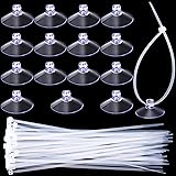 PAGOW 15 Pcs Aquarium Suction Cups with 30pcs Zip