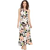 London Times Womens Sleeveless Maxi Dress with Waistband Twist Detail | Comfortable Summer Dresses for Women