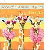 Edition Seidel Premium Square Birthday Card with Envelope. Greeting Happy Birthday for Her Woman Friend Work Bestie Funny Quote (GQ184 SW024)