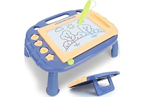 LZZAPJ Magnetic Drawing Board, Doodle Board Toddler Toys for Ages 2-4, Drawing Pad Etch Learning Sketch Toys for Toddlers 1-3 Tablets,First Birthday Gifts for Kids Boys 1 2 3 4 Year Old （Blue）