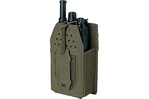 TOPTACPRO Tactical Radio Holster Molle Radio Pouch Universal Radio Holder For Walkie Talkie Motorola BaoFeng UV-5R BF-F8HP Adjustable Storage Rifle Magazine Pouch(Ranger Green)