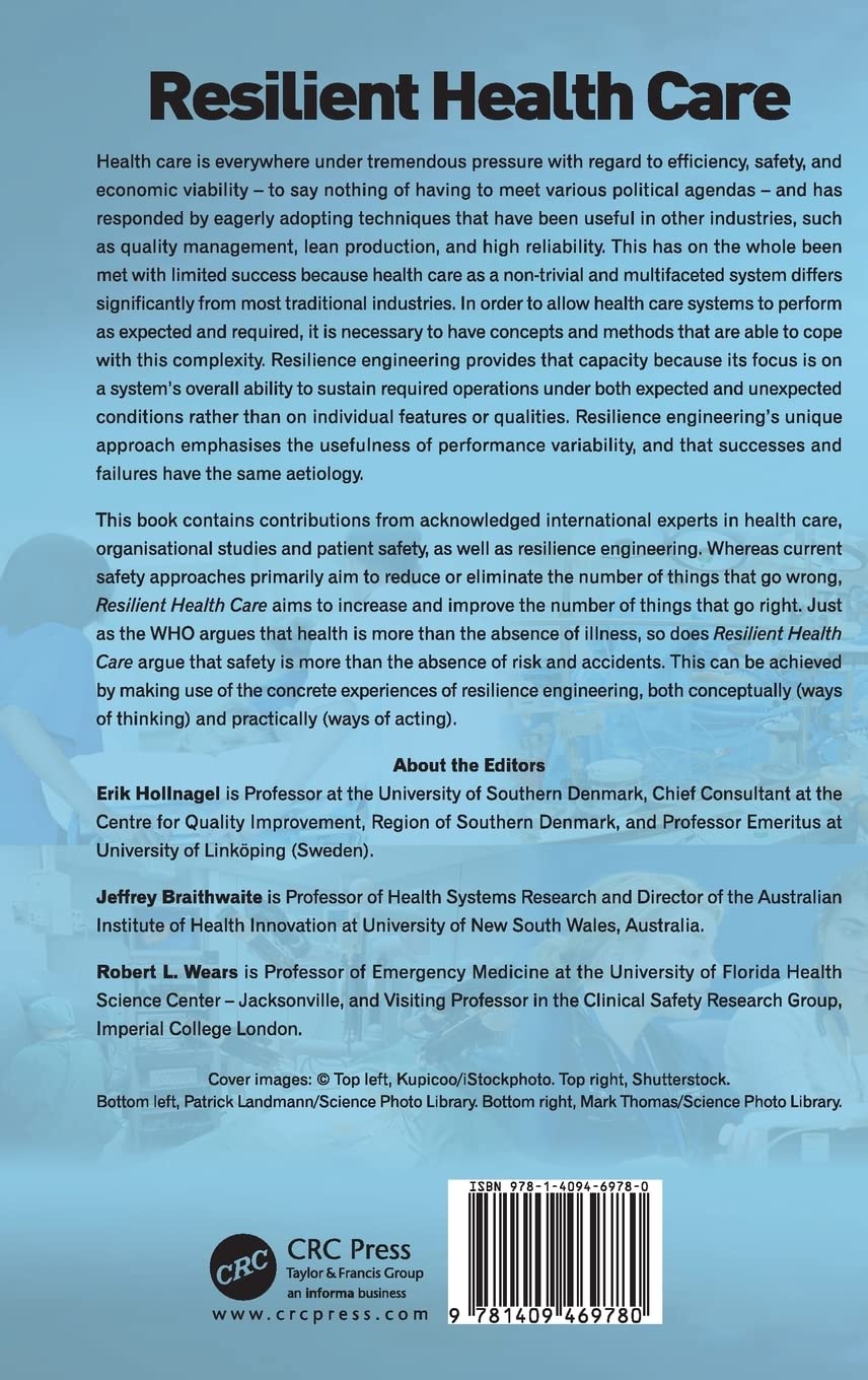 Amazon Resilient Health Care Ashgate Studies In Resilience Engineering Hollnagel Erik Braithwaite Jeffrey Wears Robert L Laboratory Medicine Amazon Resilient Health Care Ashgate Studies In Resilience Engineering Hollnagel Erik Braithwaite Jeffrey Wears Robert L Laboratory Medicine
