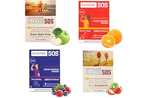 Glucose SOS Glucose Packets with Natural Dextrose, Fast-Absorption That Instantly Dissolves in Your Mouth with No Water Needed, 4 Flavor Variety 24 Servings