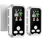 HAKINAKU 2-Pcs 4IN1 Plug in Smoke & Carbon Monoxide Detector Combination Builti-in 2000 mAh Backup Battery HD Screen [Smoke CO Temp Humidity Sensor] Alarm for Home Travel Hotel Indoor (White)