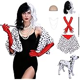 homdat Halloween Costume for Women Black White Coat Cosplay
