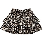 SHENHE Girl's Ruffle Mini Skirt Tiered Layered Ruched High Waisted A Line Flare Skirt