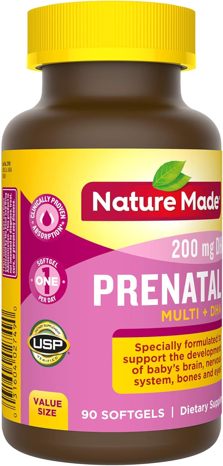 Amazon.com: Nature Made Prenatal Vitamin + DHA Softgel with Folic ... Amazon.com: Nature Made Prenatal Vitamin + DHA Softgel with Folic ...
