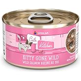 Weruva Cats in the Kitchen, Kitty Gone Wild with Wild Salmon Au Jus Cat Food, 3.2oz Can (Pack of 24)