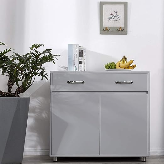 Amazon Com Dyaneway Buffet Cabinet Sideboard Storage Cabinet With 2 Doors And 1 Drawers Grey Buffets Sideboards