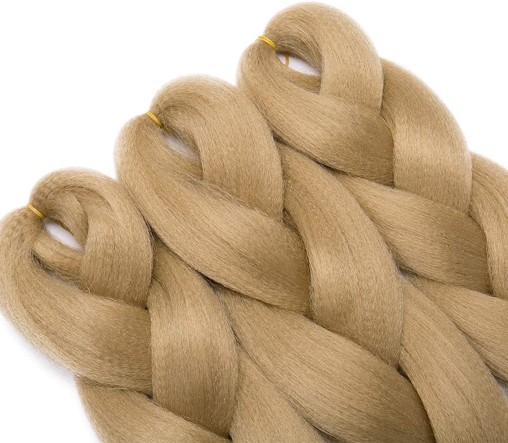 3 pcs 24 Inch Braiding Hair Extensions Ash Blonde Braiding Hair Synthetic Braid Hair Extensions for Women - Image 4