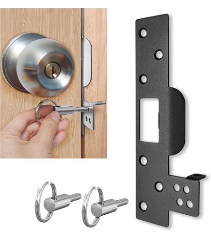 U 9476 Extra Long Door Strike Plate – 7 Inch Reinforced Security Latch Strike With Screws, Matte Black