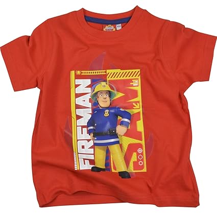 Feuerwehrmann Sam Jungen T-Shirt, rot