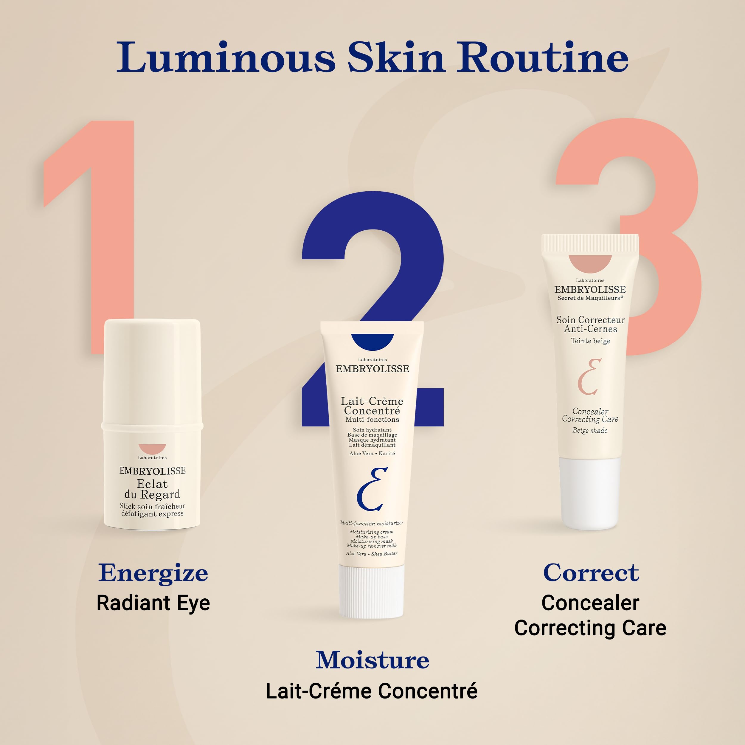 Embryolisse Radiant Eye Stick for Dark Circles & Puffiness, Cooling Under Eye Makeup Primer with Aloe Vera, Vegan, Fragrance-Free, 0.15 Fl Oz