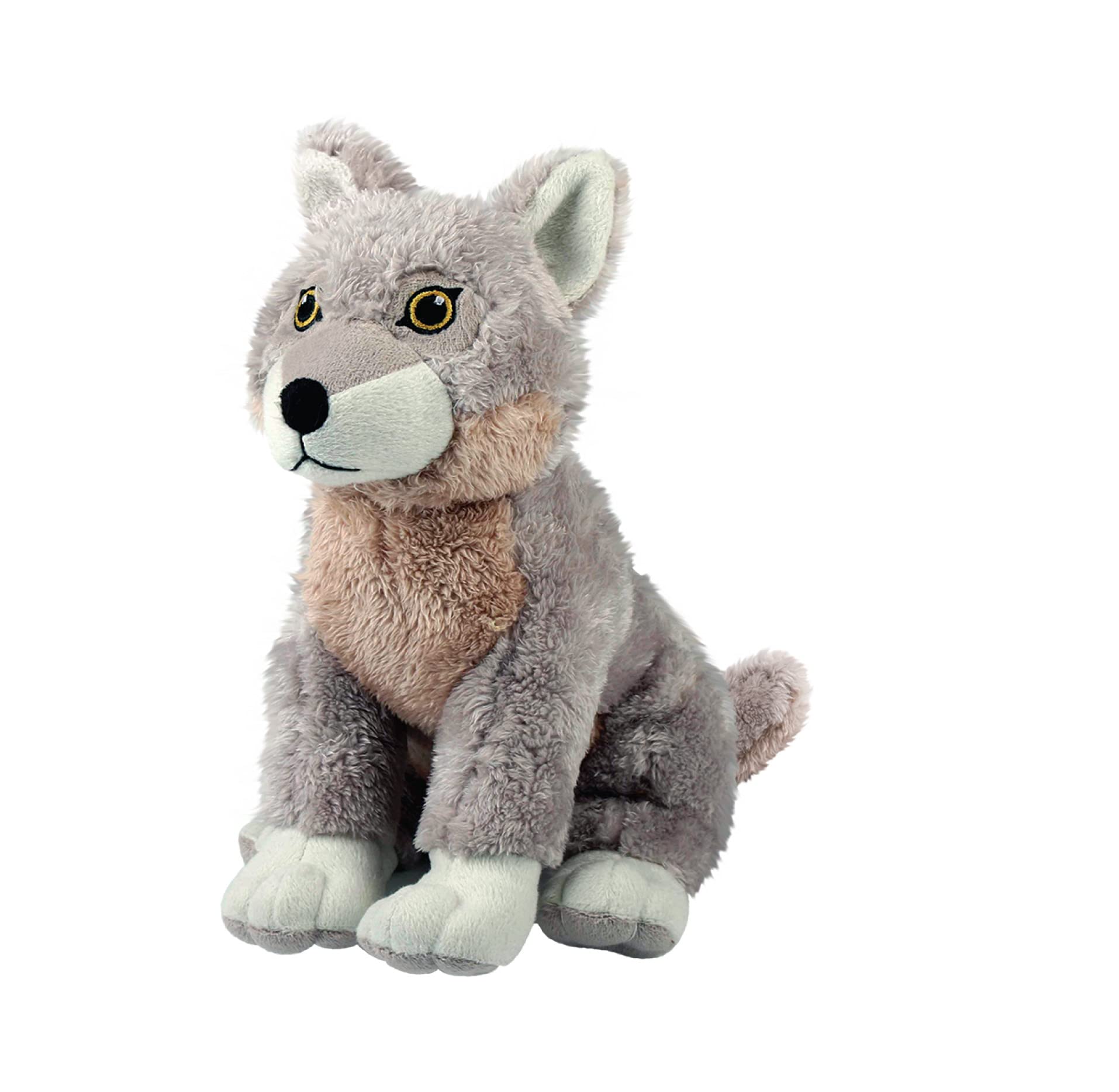 EcoBuddiez - Wolf from Deluxebase. Small Soft Plush Animals made from Recycled Plastic Bottles. Eco-Friendly Cuddly Gift for Kids and Cute Stuffed Animal Toy for Toddlers.