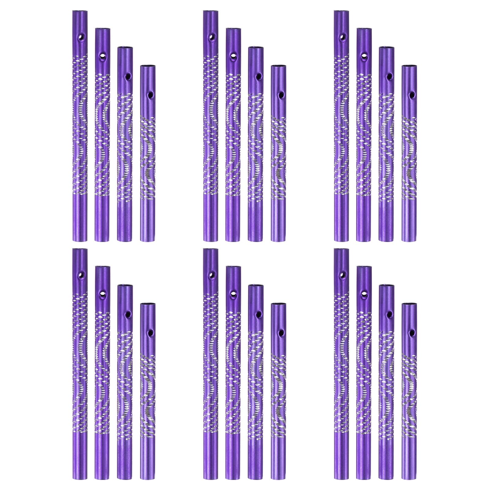 M METERXITY 24-Pack Wind Chime Tubes, 4 Sizes Aluminum Metal Wind Bell Empty Tubes for Outside/Adults Arts and Crafts/DIY [Purple]