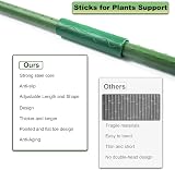 4BAOHUI Green Garden Plant Stakes 20Pcs Plastic Coated Steel 11mm x 40cm view 4