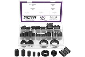 Swpeet 32Pcs 7 Sizes Clip-on Ferrite Ring Core with Toroid Core Assortment Kit, RFI EMI Noise Suppressor Cable Clip for 3.5/5/7/9/13/15/42 * 24 * 16mm Diameter HDMI USB Cable