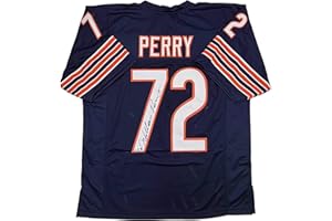 HOFSM.COM HALL OF FAME SPORTS MEMORABILIA Autographed/Signed William Perry The Refrigerator Chicago Blue Football Jersey JSA COA