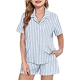 Arshiner Girls Pajamas Summer Outfit Kids Shorts Sets Button Down Loungewear Pjs