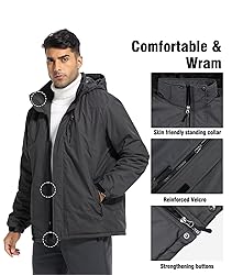 Zoofly Mens Winter Jackets Water Resistant Ripstop