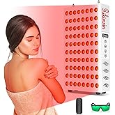 Rikimxin Red Light Therapy for Body Face 80 LEDs, Red Light 660nm & 850nm Near Infrared Light Therapy Device Panel, Dual Chips with Timer & Controller