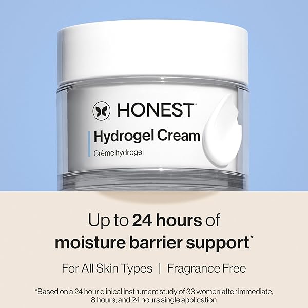 HONEST BEAUTY HYDROGEL CREAM WITH HYALURONIC ACID, JOJOBA, + SQUALANE | OIL FREE, LIGHTWEIGHT, MOISTURIZING | EWG VERIFIED, VEGAN + CRUELTY FREE | 1.7 FL OZ
