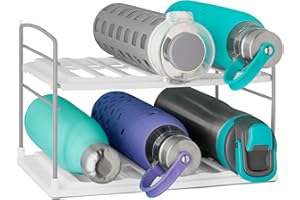YouCopia UpSpace Water Bottle Organizer, Adjustable Storage Rack for Kitchen Cabinet and Pantry Organization, 2-Shelf