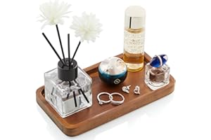 ALELION 6" Small Bathroom Vanity Tray for Counter - Acacia Wood Dish Soap Dispenser Tray for Kitchen - Rustic Decorative Tray for Dresser Tops Perfume Jewelry - Farmhouse Kitchen Decor Accessories