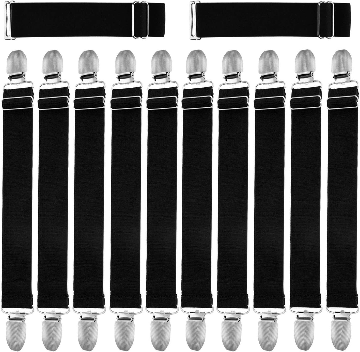 SIQUK 12 Pieces Boot Straps Pant Clips Adjustable