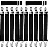 SIQUK 12 Pieces Boot Straps Pant Clips Adjustable